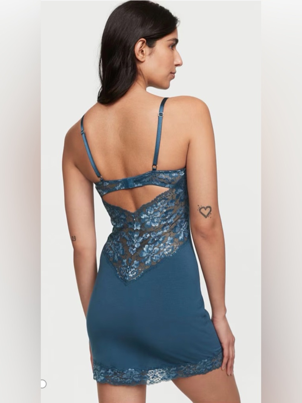 Blue Midnight Sea Modal Slip Dress - Picture 2 of 9